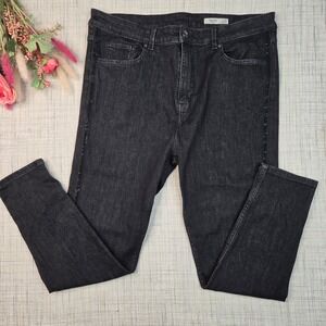 Marks and Spencer The Ivy Skinny Jeans Black Rhinestone Stripe Womens 14 Regular